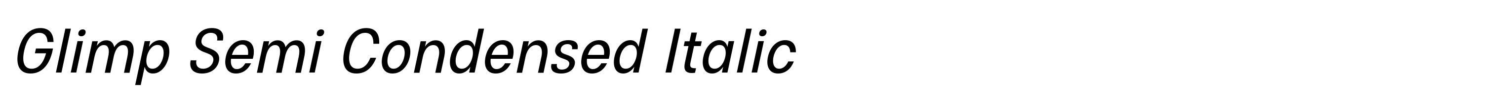 Glimp Semi Condensed Italic